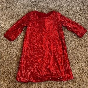 Kid's Dream Sparkling Red Sequin Dress